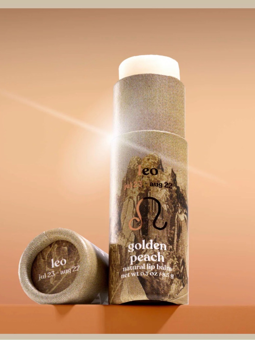 Poppy and Pout Lip Balm Leo- Golden Peach